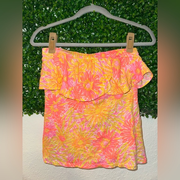 Lilly Pulitzer Tops - Lilly Pulitzer Wakely Floral Ruffle Tube Top Medium